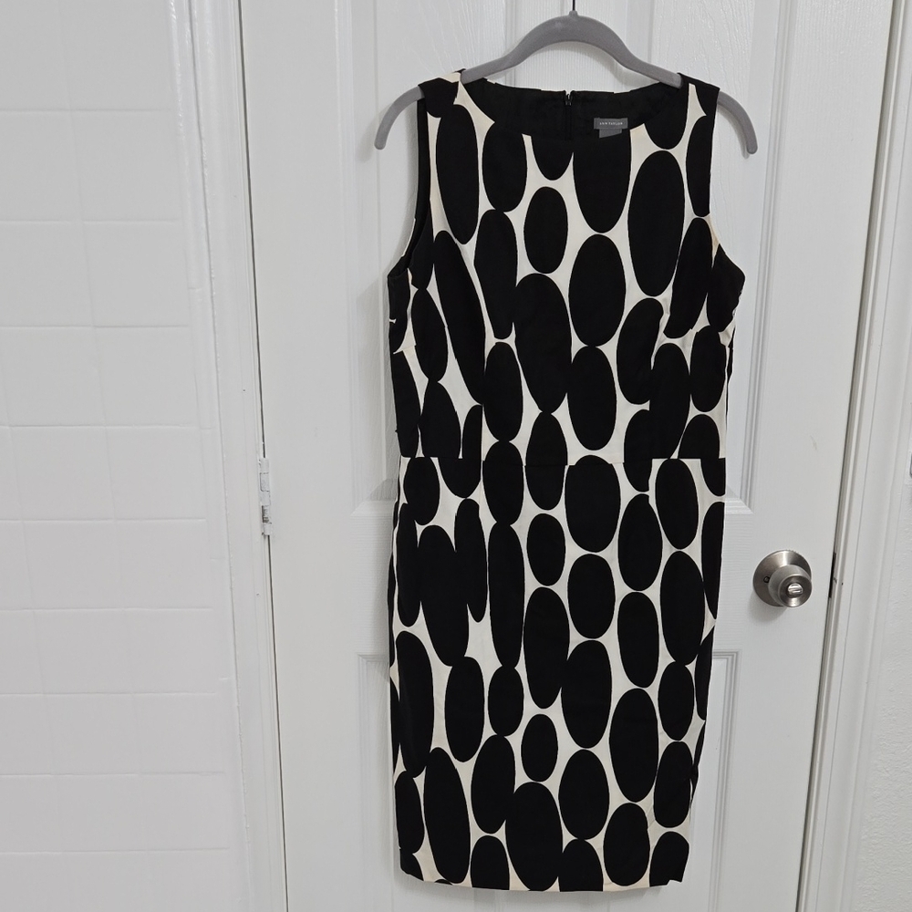 Ann Taylor Black and White Sleeveless Dress
